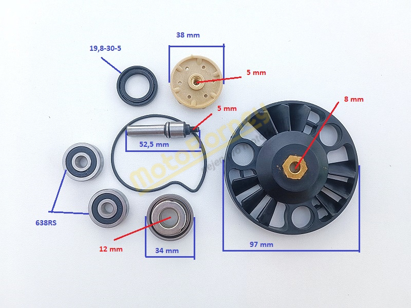 Opravná sada vodní pumpy na skútr Aprilia, Piaggio