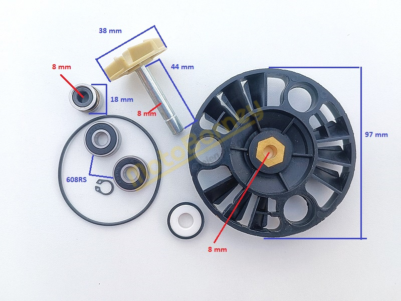 Opravná sada vodní pumpy na skútr Gilera, Piaggio