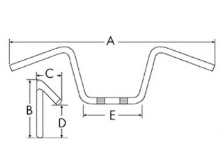 řídítka Leoshi červená na motocykl, čtyřkolku, 780 mm