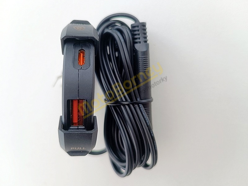 USB nabíječka na motocykl, čtyřkolku, skútr