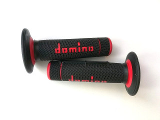 Gripy Domino na motocykl černo-červené