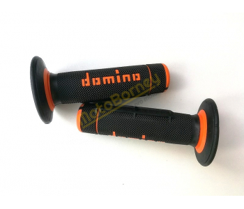 Gripy Domino na motocykl černo-oranžové