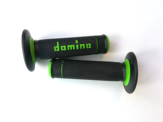 Gripy Domino na motocykl černo-zelené